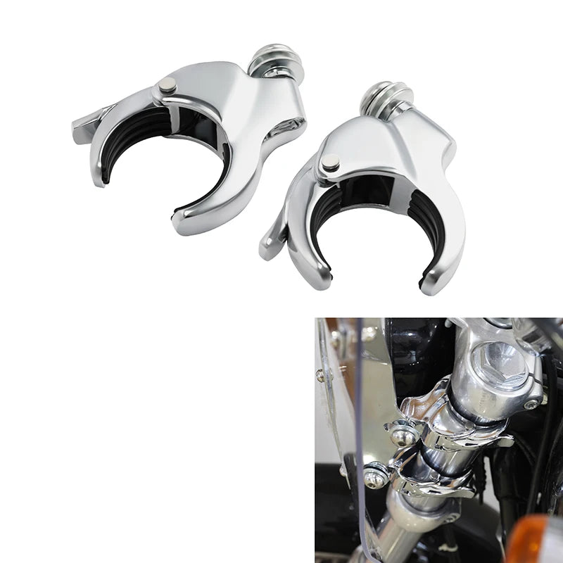 49mm Detachable Windshield Clamp For Harley Dyna Fat Bob Low Rider FXD Wide Glide XL1200X VRSCA VRSCB VRSCX FXBB FXBRS FXLR