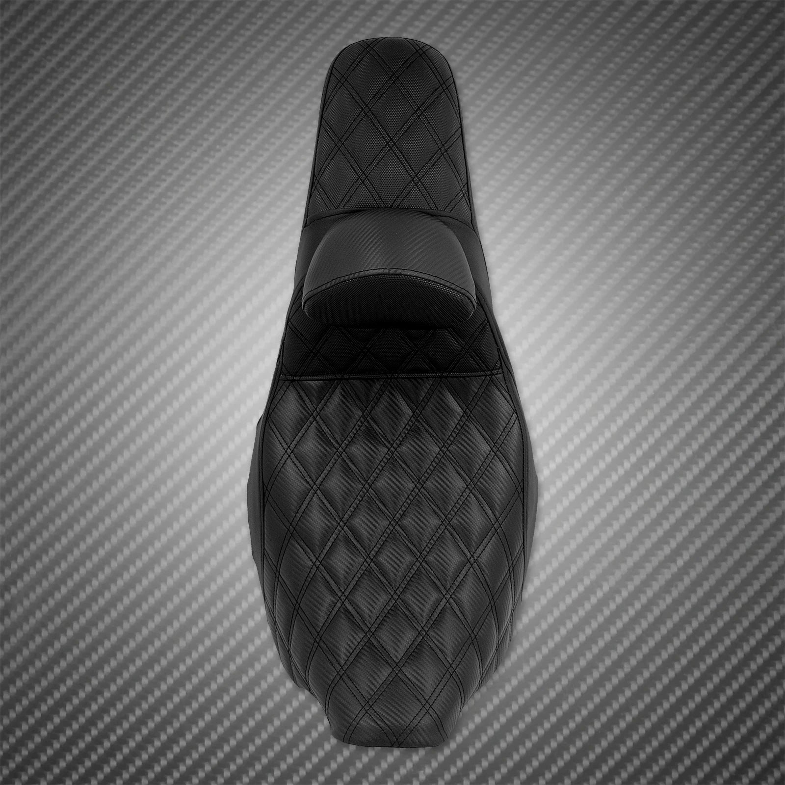 Motorcycle 2-Up Seat With Driver Backrest Cushions Lattice Stitch Front Rear Seat For Harley Touring Electra Glide FLHR 2009-23