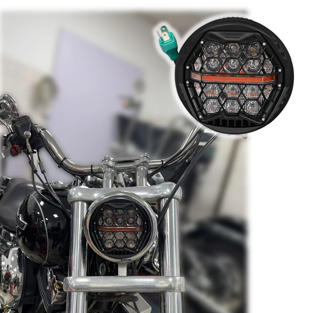 5.75 Inch Performance LED Headlight DRL E24 For Harley Sportster Dyna Softail Motorcycle Headlamp Amber DRL Hi/Low Beam