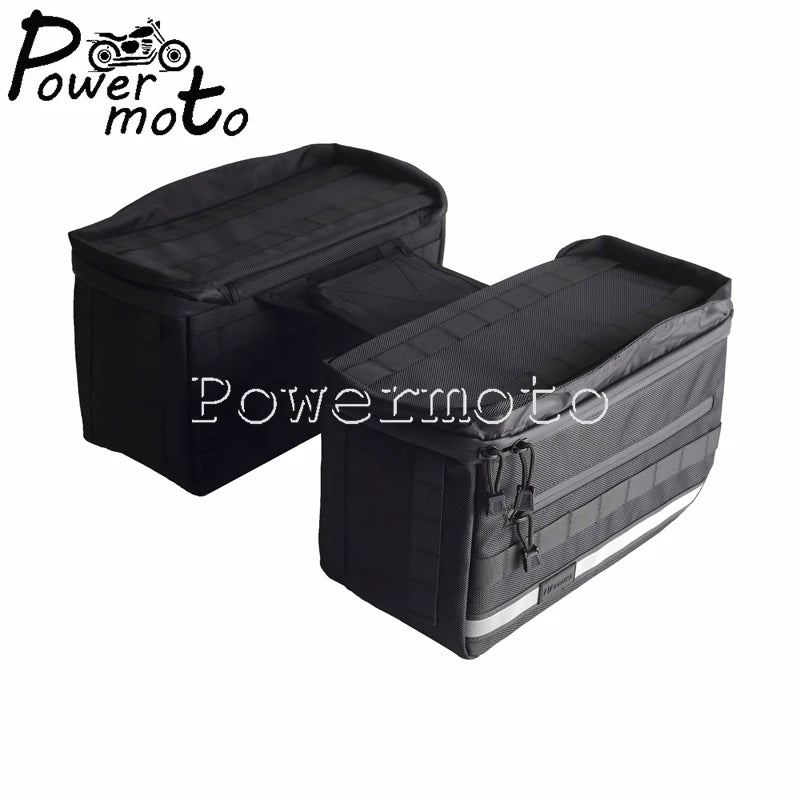 Side Saddle Bags Motorcycle Bags Waterproof Front Handle Bars Storage Bag Custom Saddlebags For Harley Sportster XL Dyna Softail