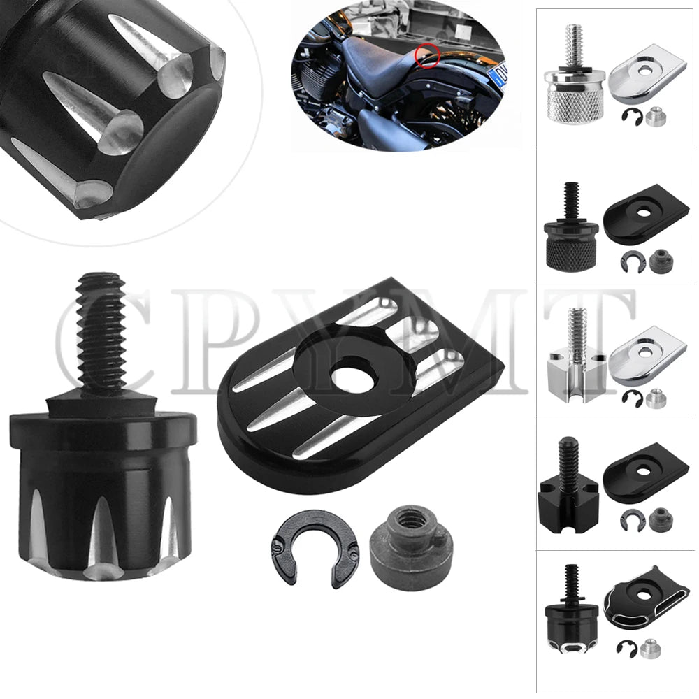 Motorcycle Rear Fender Seat  Aluminum Bolt Screw Nut Tab Cover fit For Harley XL Dyna Softail Touring Motorbikes 1996-2019