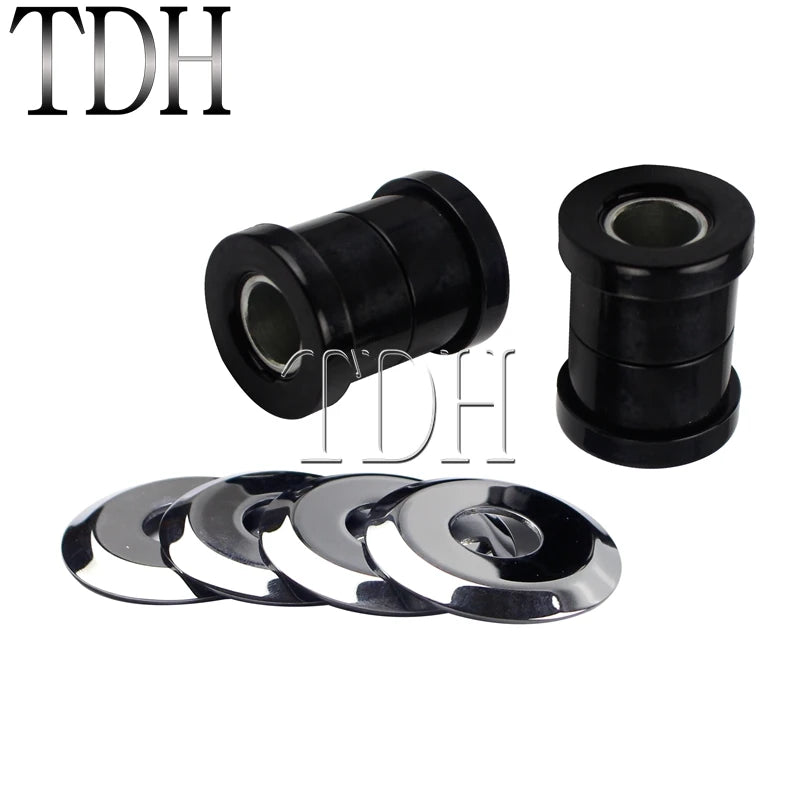 For Harley Big Twins Sportsters 73-17 Motorcycle Red Chrome Polyurethane Handlebar Riser Bushings Damper Kit Handle Bar Bushing