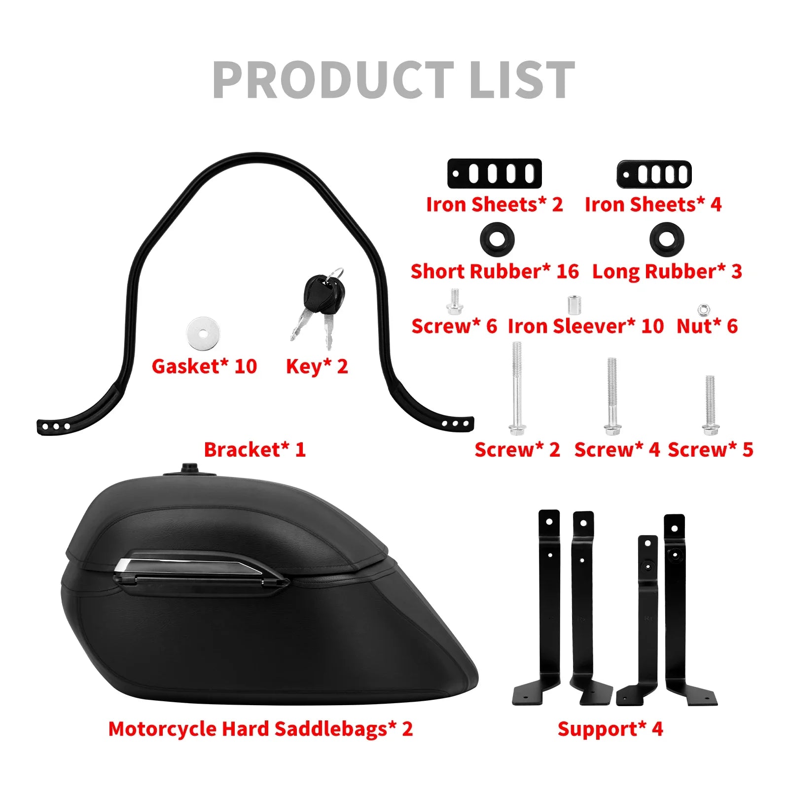 Motorcycle Trunk Luggage Hard Bags Saddlebags Heavy Duty Mounting Bracket Kit Waterproof Bags For Harley For Honda For Yamaha