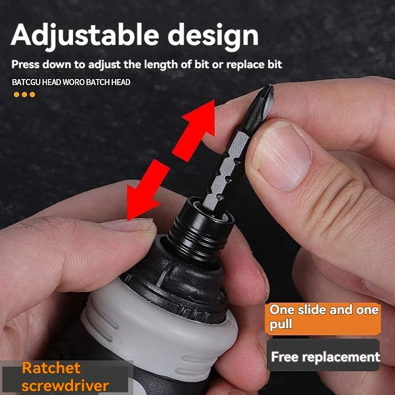 Ratchet Screwdriver Set Short Shaped Radish Head High Hardness Labor-saving Multi-functional Dual-purpose