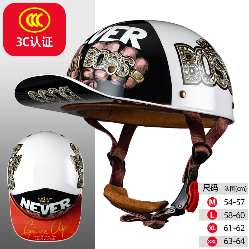 Motorcycle Helmet Electric Vehicle Riding Locomotive for Harley Retro Half Helmet Four Seas Universal Helmet Helmet Wholesale
