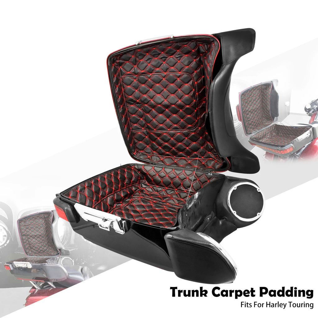Motorcycle Tour Pak Trunk Carpet Inner Bag Liner Luggage Leather Bags Pad For Harley Touring Road Electra Glide FLHR FLHT 14-23