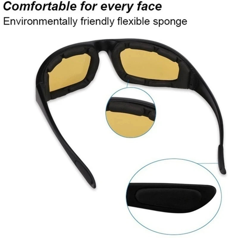 Universal Motorcycle Glasses Polarized Sunglasses for Hooting Eye Protection Windproof Moto Goggles UV400 Antifog Clear Len