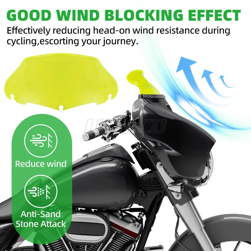 9 " Windshield Fairing Motorcycle Windscreen Windshield Deflector For Harley Road Glide Ultra Custom FLTRU CVO FLTR FLTRX 14-23