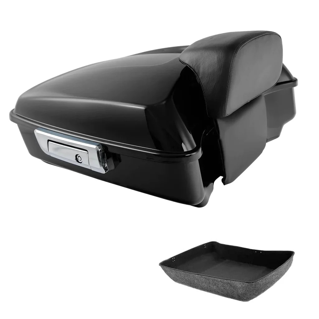 Motorcycle Top Case Box Suitcases Boot Trunk With Luggage Rack For Harley Touring Road King Road Glide Street Glide 2009-2025