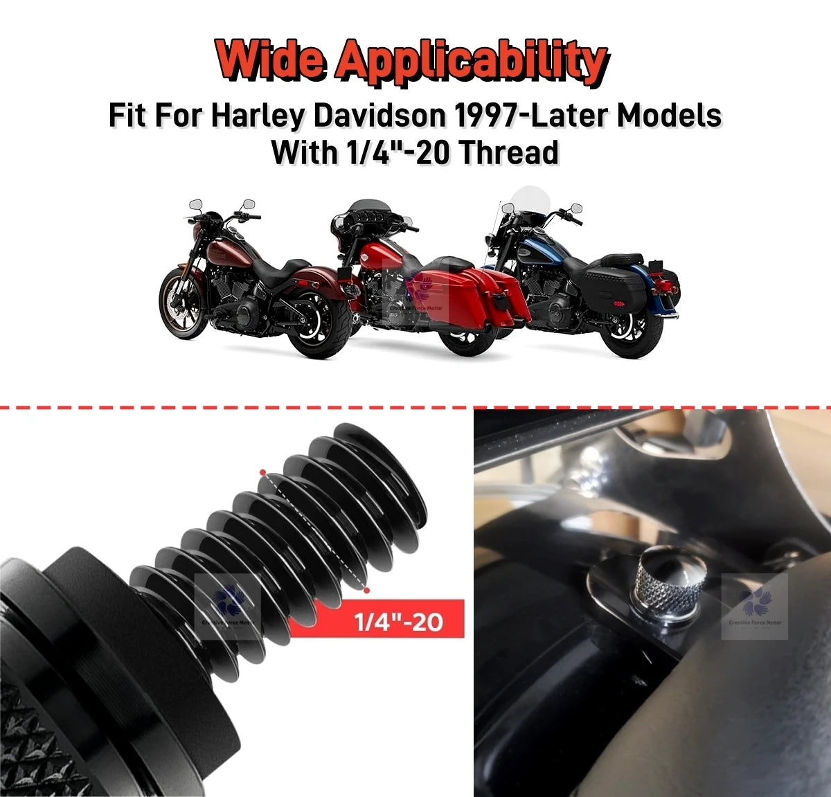 Quick Release Rear Fender Seat Bolt Nut Kit Motorcycle Mount Screw For Harley Sportster XL Softail FL Dyna Street Bob Road Glide