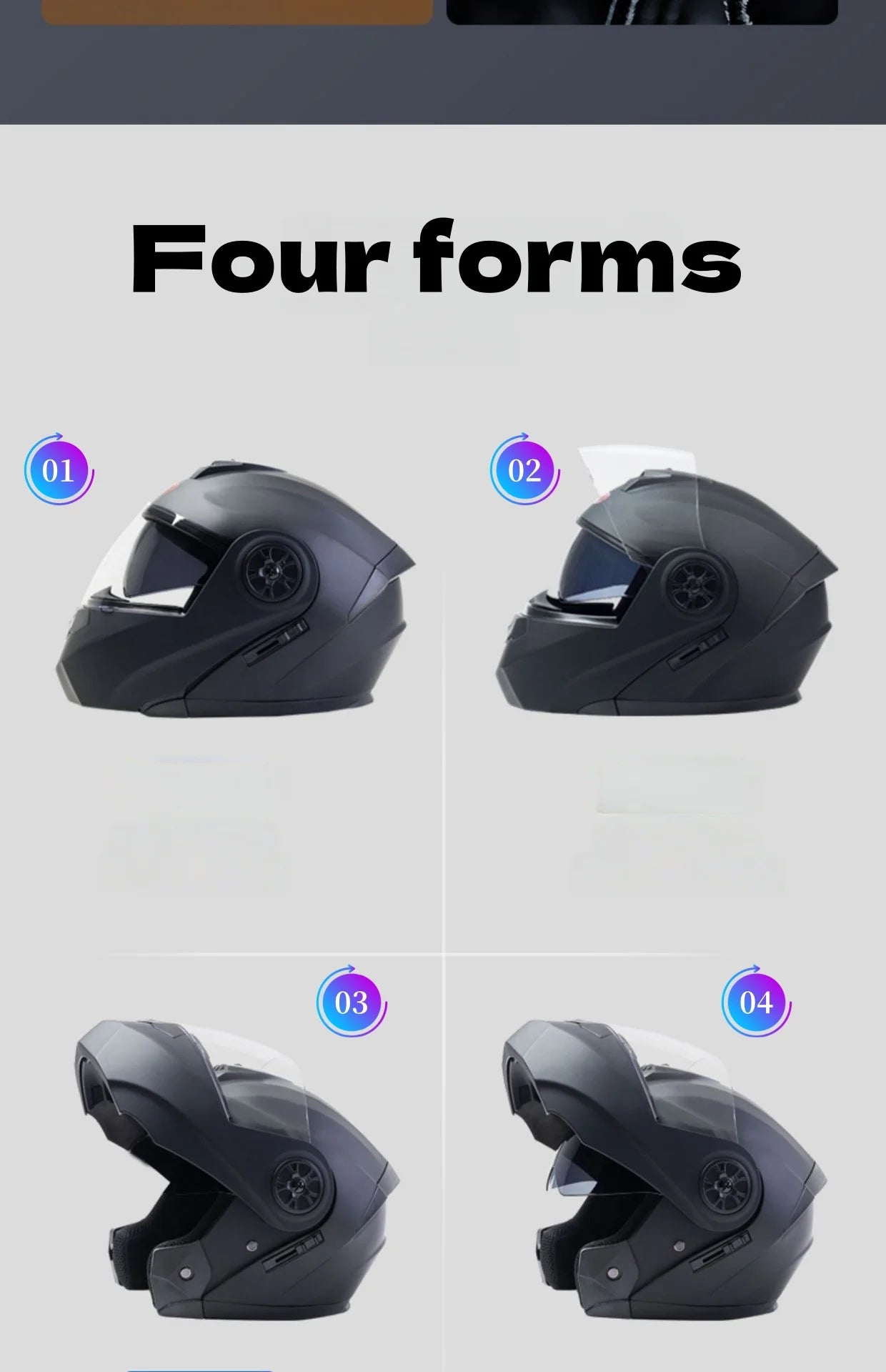 Motorcycle helmet -Full-face type,suitable for all seasons,comfortable and breathable, equipped with dual lenses and open design