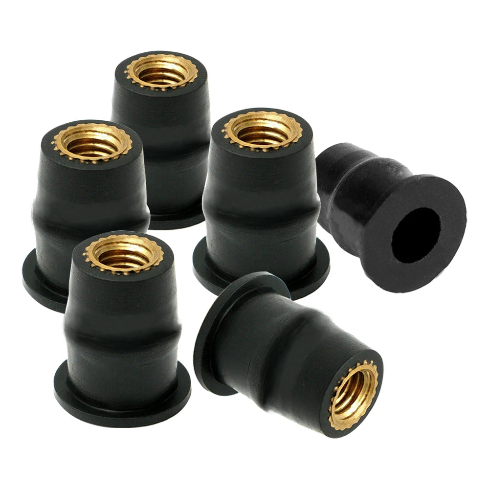 10/30PCS M5 M6 Motorcycle Windscreen Windshield Bolts Screws Metric Rubber Well Nut Fastener For Honda Suzuki Yamaha Kawasaki