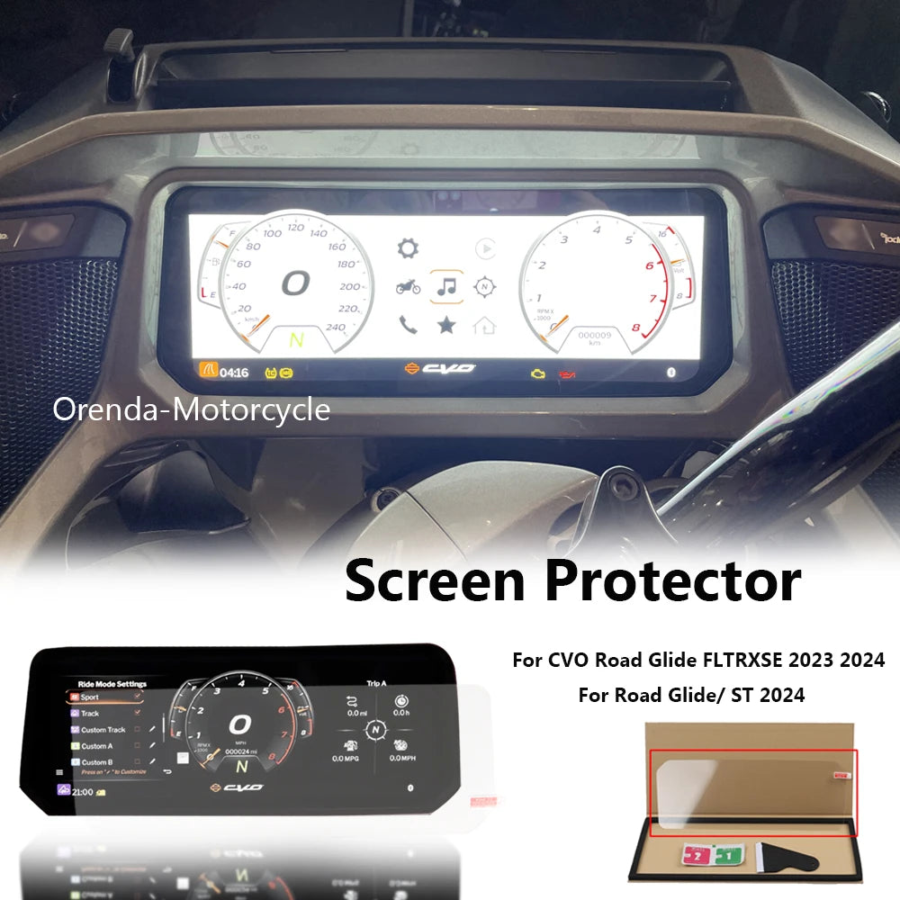For Harley Touring CVO Road Glide FLTRXSE 2023 2024 Motorcycle Road Glide ST 2024 Instrument Screen Protector Film Sticker 2PIC