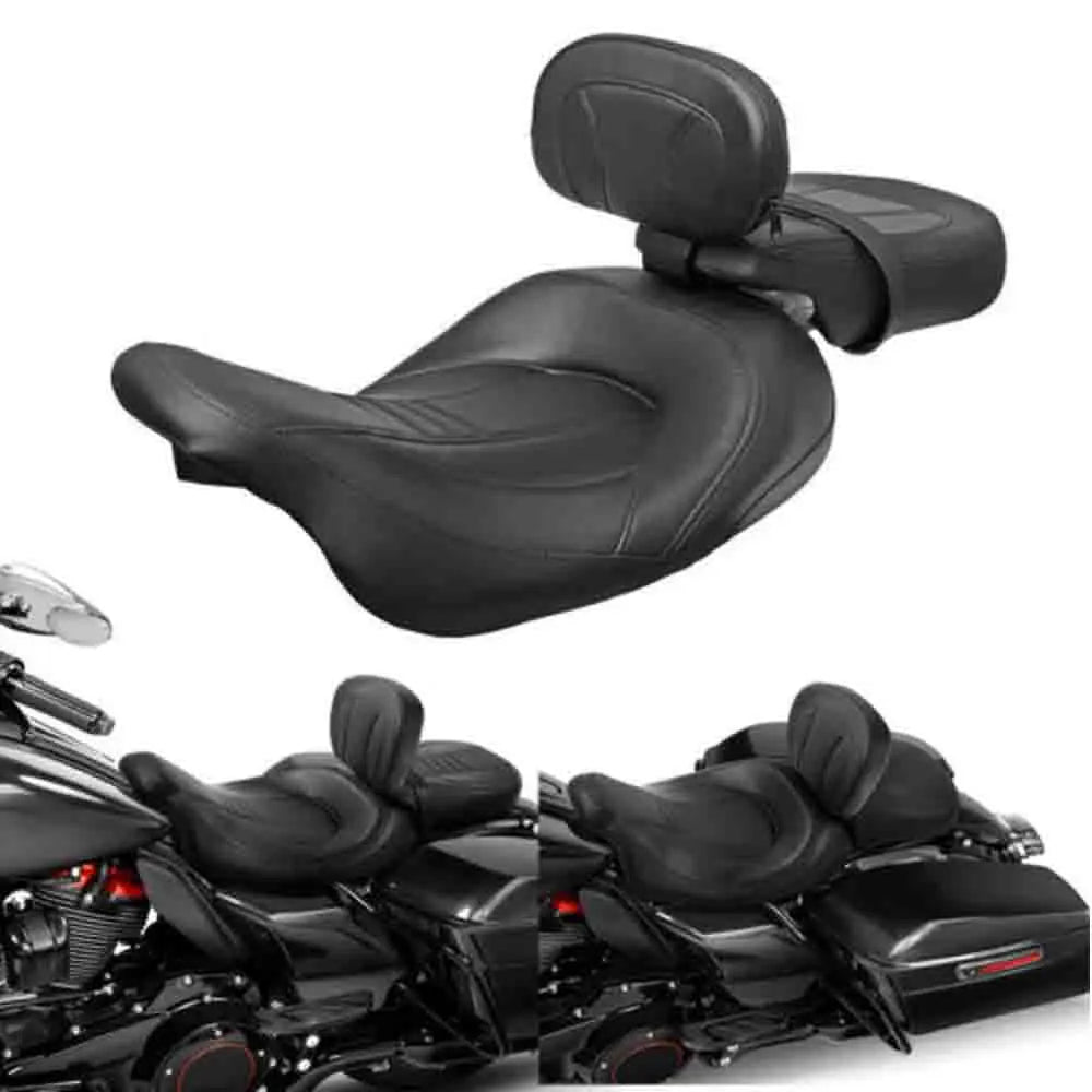Two-Up Driver Passenger Seat + Front Rider Backrest For Harley Touring CVO Street Glide Road King Special Classic 2009-2023 2022