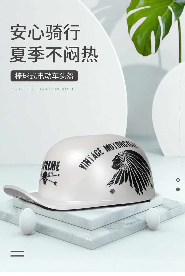 Baseball Cap Motorcycle Helmet Street Touring Half Helmet For Bike Cruiser Chopper Moped Scooter DOT Approved Moto Helmet