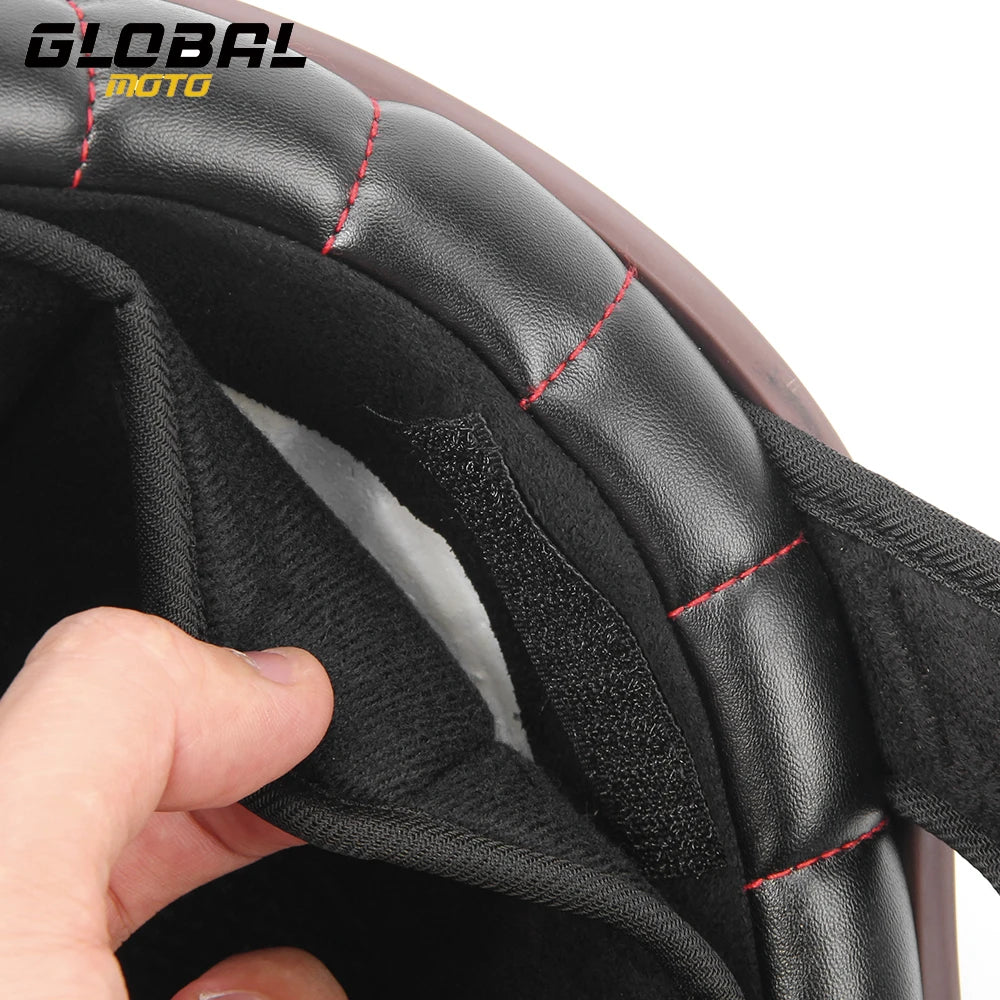 Scooter Biker Motorcycle Half Helmet Summer Motorcycle Helmet Anti Fall Retro Motorbike Half Helmet
