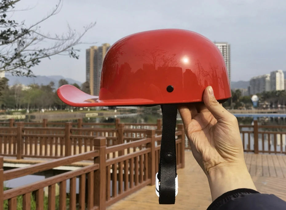 New Baseball Cap Helmet Motorcycle Vintage Retro Helmets Biker Hip-Hop Open Face Scooter Cruiser Chopper Gangster DS Men Women