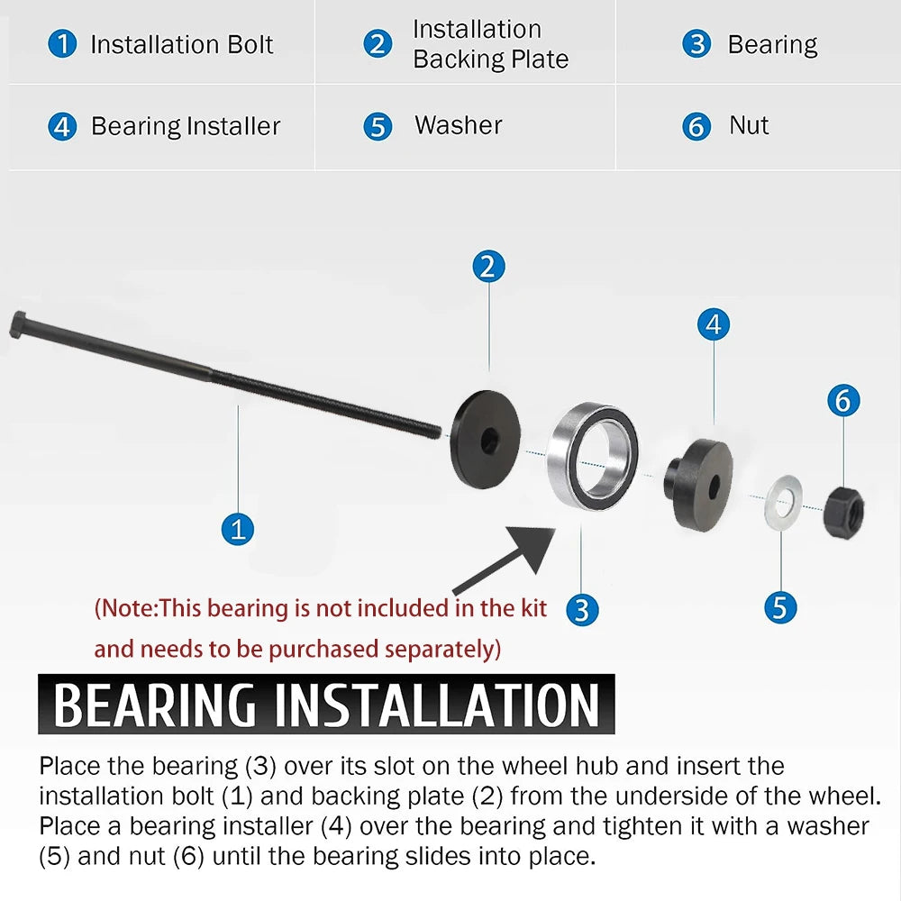 18Pcs Wheel Bearing Remover And Installer Puller Tool Kit For Harley Davidson 2000+ VT102 Motorcycle 0.75" 1" 25mm Bearings