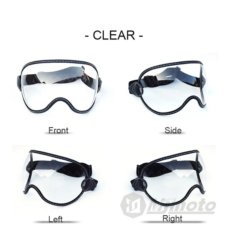 Motorcycle Helmet Glasses Sun Protection Women's Men Moto Glasses Helmet Goggles Anti-Fog Sun Visor Motocross Helmet Eyeglasses