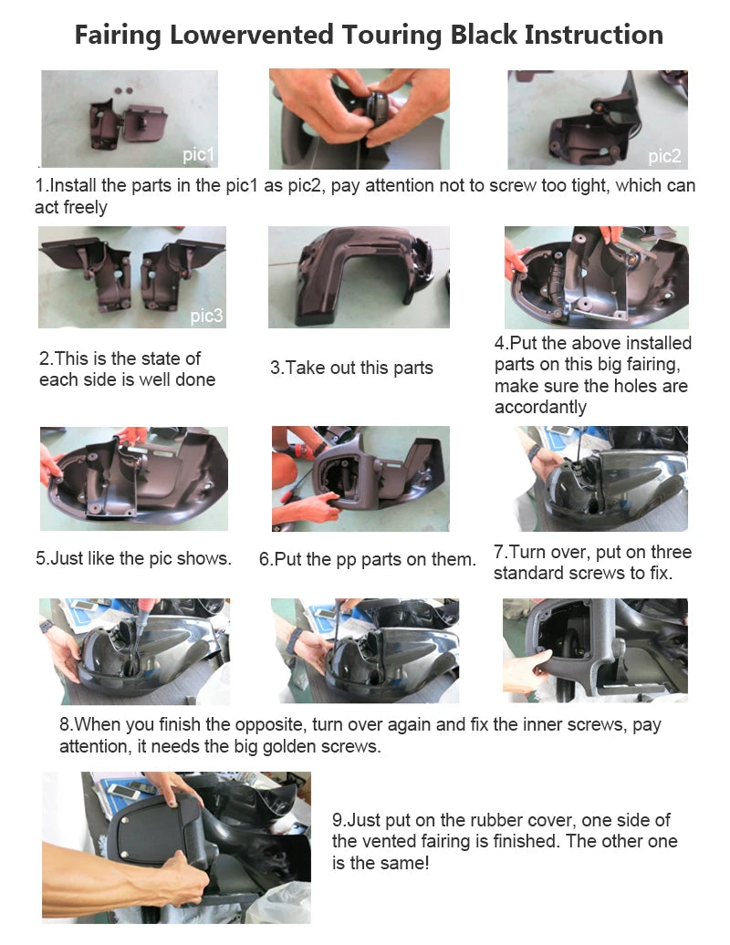 Areyourshop Lower Vented Leg Fairings Glove Box for Harley Road Street Electra Glide 1983-2013