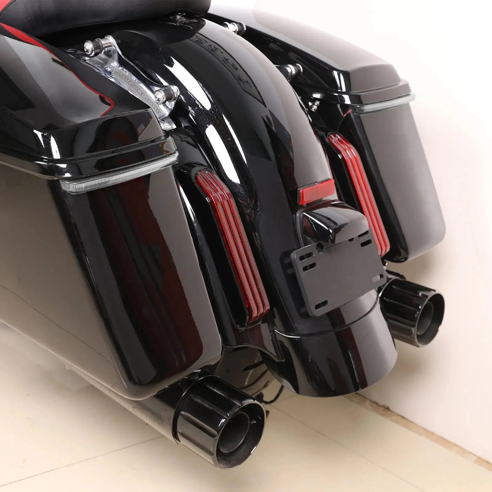 Motorcycle LED Saddlebag Brake Flowing Turn Signal Running Accent