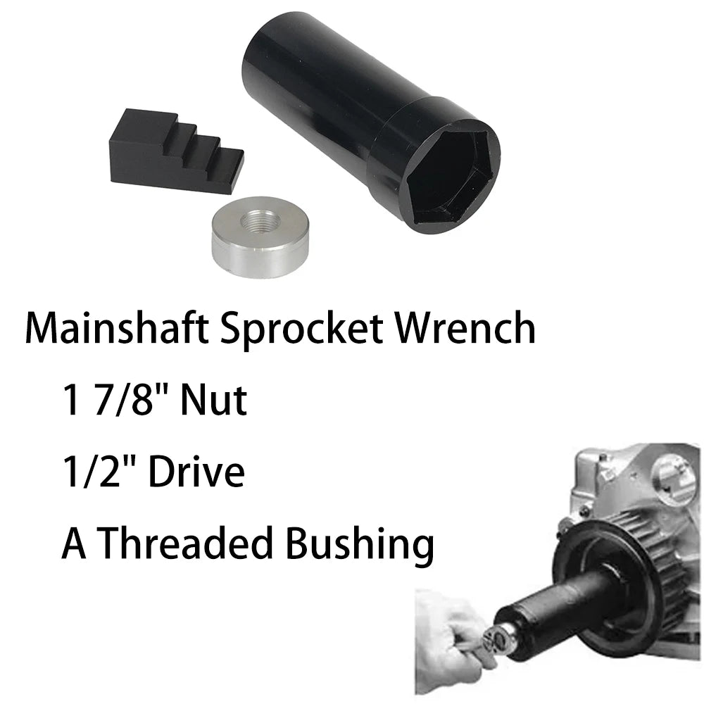 1 7/8" Mainshaft Sprocket Pulley Socket Lock Nut Wrench Tool For Harley-Davidson 1936-2006 Big Twins &1999-2006 Twin Cam Black