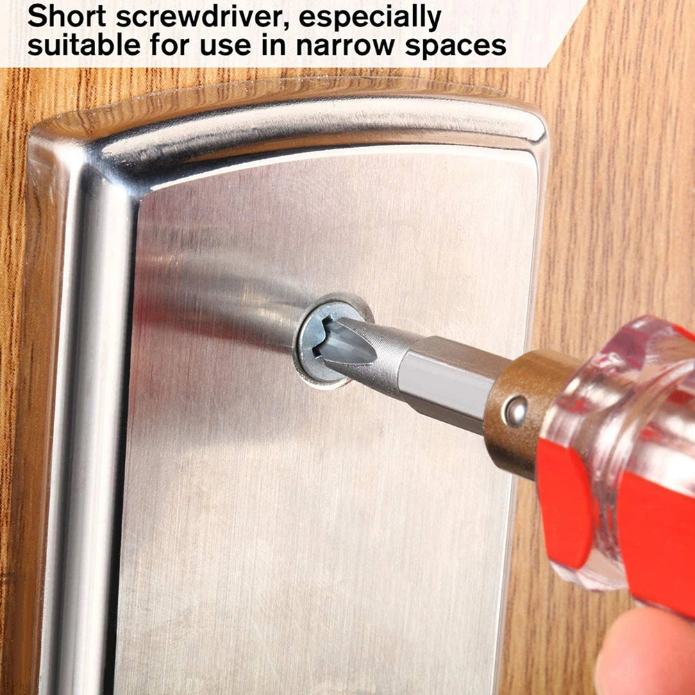 3Pcs Short Screwdriver Flat Head Cross-Head 2-in-1 Set For Narrow Spaces Repairing Sewing Machines Hand Tools