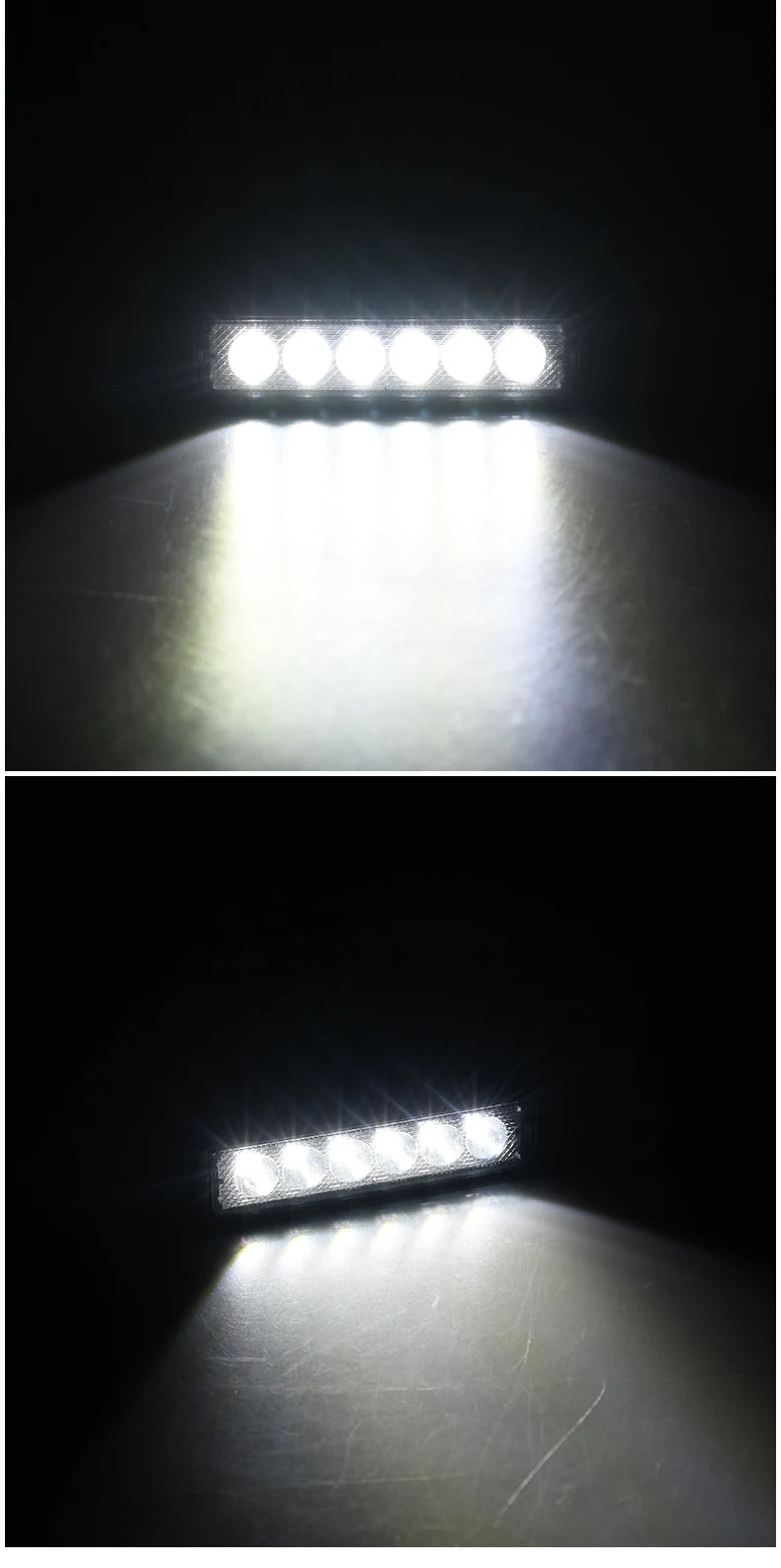 18w 6 LED Motocycle Work Light High Bright Spotlight Offroad Automobile Truck Driving Fog Headlights DRL Driving Lamp 12V