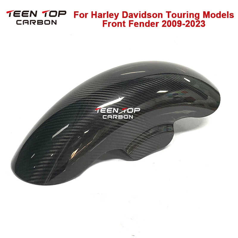 Real Carbon Fiber Front Mudguard For Harley Davidson Touring Models 2009-2023 Motorcycle Exhaust Carbon Front Fender For Harley