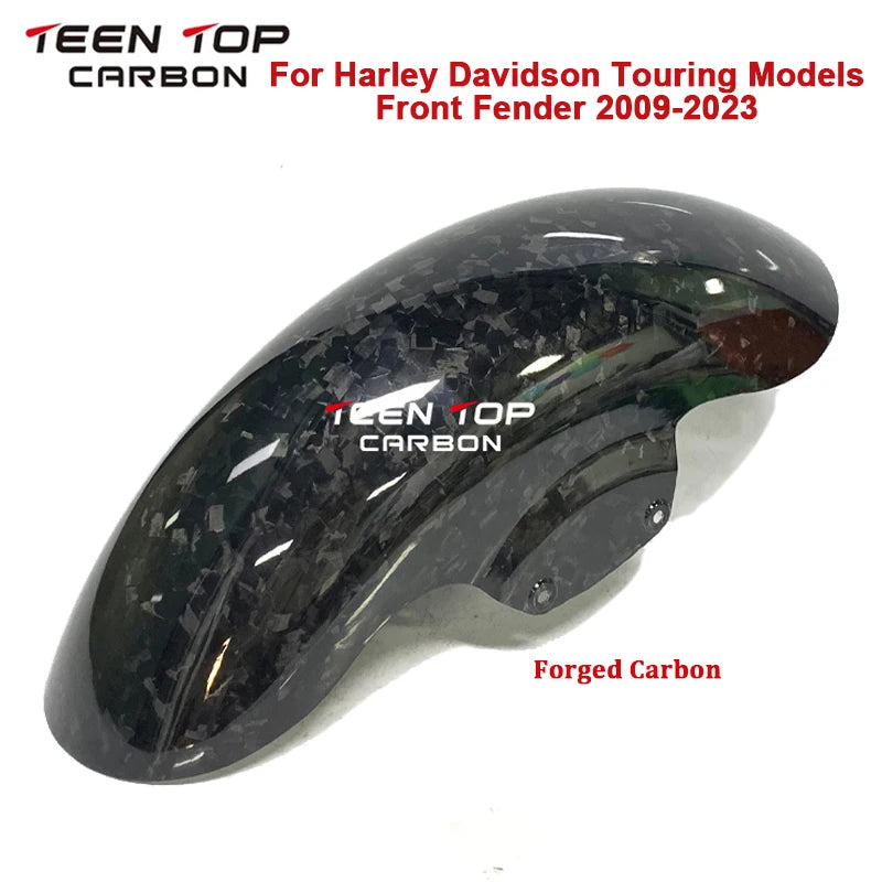 Real Carbon Fiber Front Mudguard For Harley Davidson Touring Models 2009-2023 Motorcycle Exhaust Carbon Front Fender For Harley