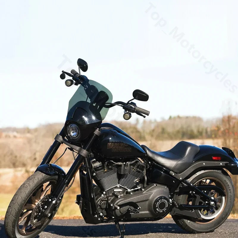 For Harley Dyna Low Rider Lowrider S Street Motorcycle Laminar Windshield Windscreens Wind Deflectors Visor Viser Black