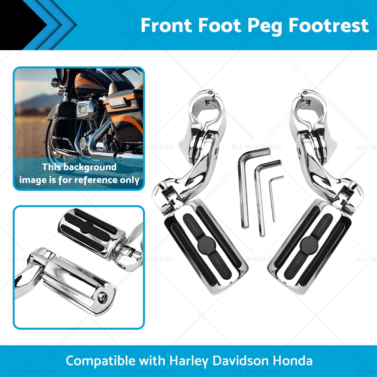 1-1 4''Motorcycle Highway Foot Pegs Chrome Engine Guard Suitable For Davidson AU-1