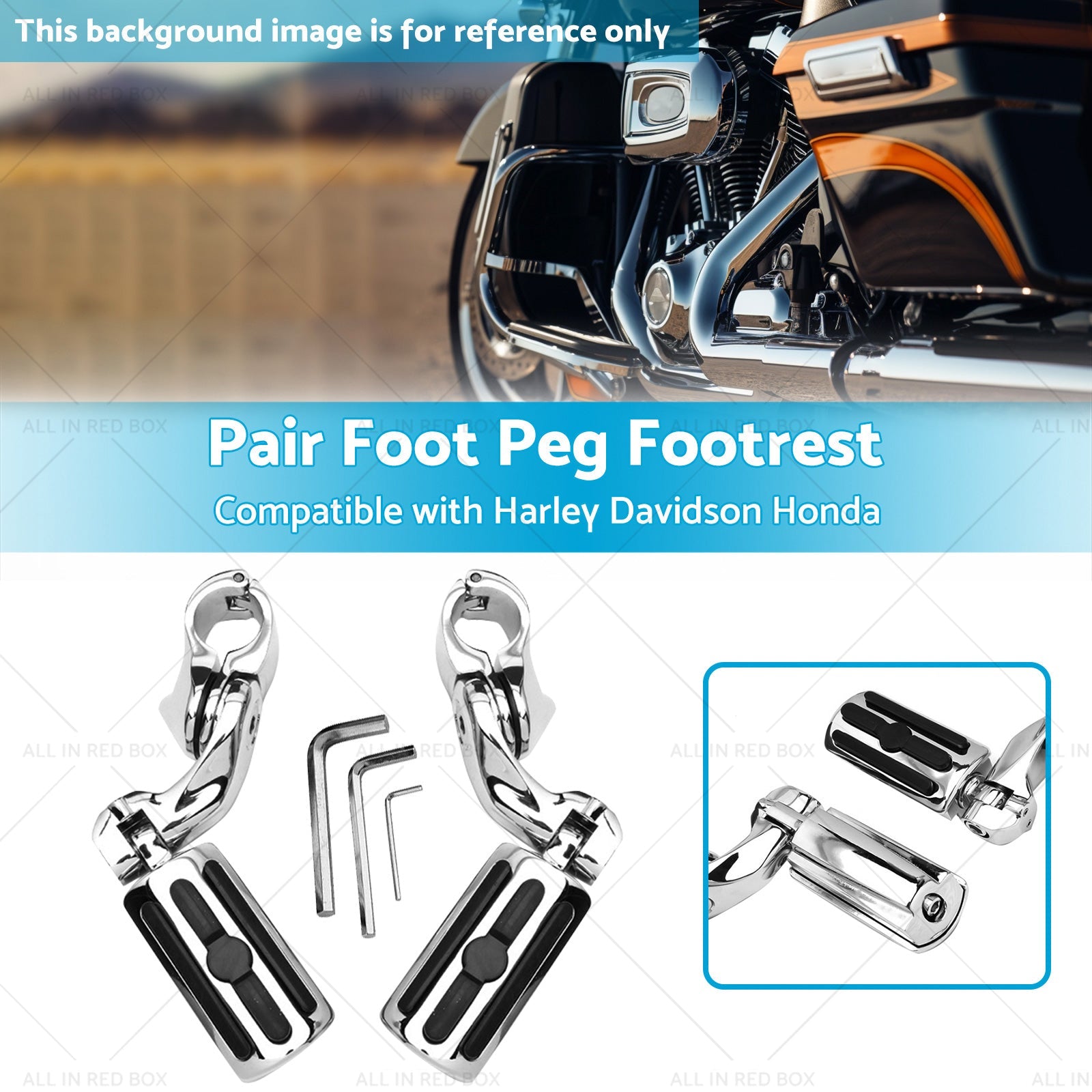 1-1 4''Motorcycle Highway Foot Pegs Chrome Engine Guard Suitable For Davidson AU-2