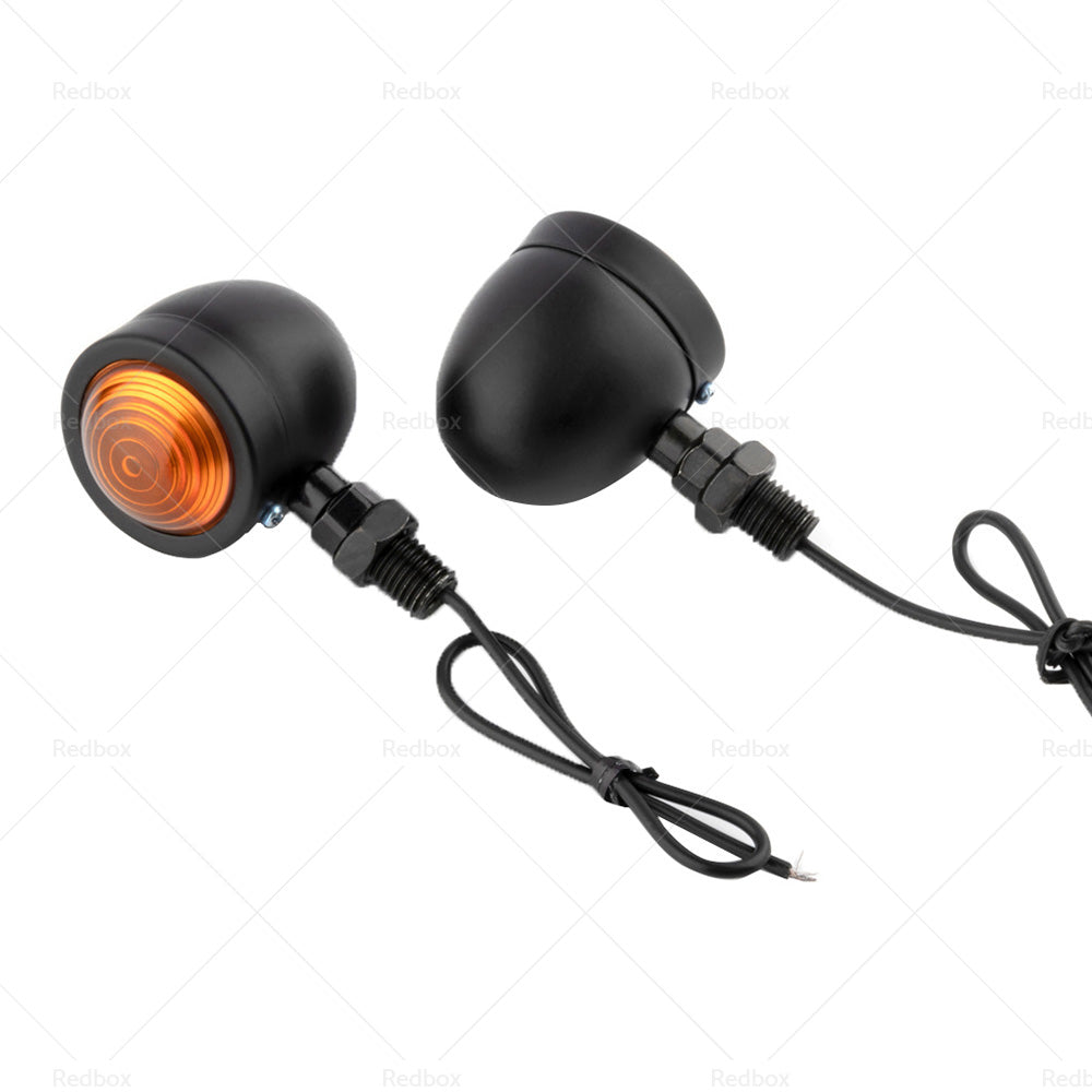 4x Black Motorcycle Amber Bullet Indicators Universal Turn Signal Blinkers Lamp-4